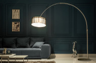 Moderne booglamp Black Bird 230 cm zwart met marmeren voet
