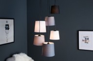 Moderne hanglamp LEVELS IV met 6 linnen parasols