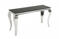 Moderne Sidetable console tafel MODERN BAROK 140 cm zwart roestvrij staal opaal glazen tafelblad