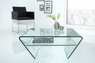 Moderne vierkant glazen transparant salontafel FANTOME 70 cm