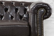 Nobele Chesterfield 3-zits bank coffee bruine knoop stiksels 210cm
