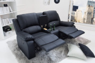 Relaxbank beidekanten relaxfunctie met Bekerhouder Bioscoopbank kleur Zwart