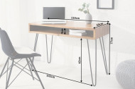 Retro bureau SCORPION 110 cm Sheesham hout steen finish Haarspeldpoten palissander