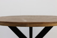 Ronde massief mangohout eettafel 130 cm - Naturel/zwart - Mangohout/ijzer