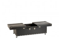 Salontafel koffer Bar/Hout/Pu Leder Zwart 121cm