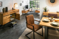 Salontafel met massieve boomrand LIVING EDGE 110 cm geolied wild eiken
