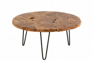 Salontafel Samuel Rond Teak Hout Bruin 80cm