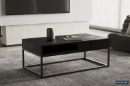 SALONTAFEL ZWART MANGO HOUT MET LADE 110cm