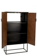 Wandkast /Mango Hout Zwart/Bruin