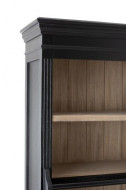 Bibliotheekkast+Ladder Hout Zwart/Naturel 200cm