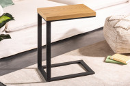 Design Bijzettafel zoals Laptoptafel 45 cm eiken look bijzettafel zwart frame