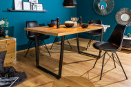 Design eettafel 160 cm eiken look met slede onderstel industriële stijl