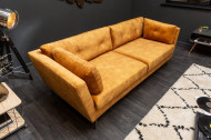Elegante 3-zits bank MARVELOUS 220 cm antiek roestbruin fluweel 3-zits bank inclusief kussens
