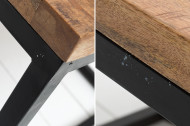 Elegante bijzettafel INFINITY HOME 60 cm natuurlijk mangohout met visgraatpatroon