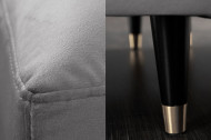 Elegante loungebank VELVET 260 cm grijze fluwelen stof.lounge gedeelte aan beide zijden op te monteren.