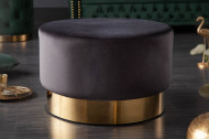 Elegante Poef/salontafel MODERN BAROQUE 55 cm fluweel zwart gouden