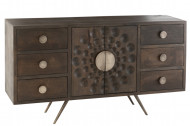 Etnisch Dressoir 2deuren+6laden Mango Hout Bruin 150cm