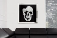 Exclusieve afbeelding MIRROR SKULL XL 60x60cm Diamanten schedel wanddecoratie