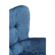 Fauteuil Zwart Vicky Velvet Blauwgroen