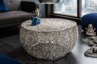 Filigraan design salontafel LEAF 80cm zilver handgemaakt