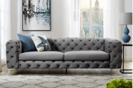 Fluwelen sofa MODERN BAROK grijs 3-zits Chesterfield design