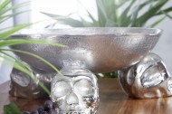 fruitschaal SKULL 35 cm zilveren aluminium schedelschaal
