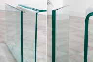 Glazen Bijzettafel transparant 50 cm met opbergvak voor tijdschriften