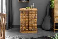Handgemaakte barkast MOSKOU 130 cm Sheesham houtsteen afwerking 3D-effect