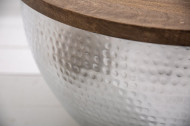 Handgemaakte salontafel 60cm zilver mangohout met opbergruimte