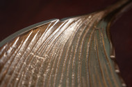 Handgemaakte sierschaal Gold 64 cm goud aluminium in blad design