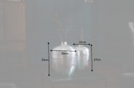 Handgemaakte vazen ​​set van 2 ORIENTAL 33 cm zilver met voetbescherming