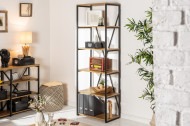 Industriële boekenkast 180 cm eiken look met metalen frame