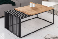 Industriële salontafel ARCHITECTURE 100cm geolied eiken zwart frame