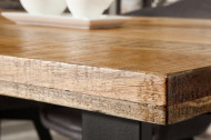 Massief Mangohout eettafel 180 cm ijzer industrieel design