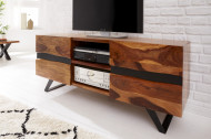 Massief TV lowboard AMAZONAS 160cm bruin sheesham hout met boomrand