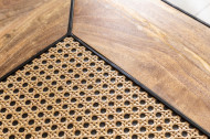 massiev mangohout salontafels VIENNA LOUNGE set van twee 50 cm met vlechtwerk