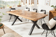 Massieve eettafel INFINITY HOME 200 cm naturel mangohout industrieel design