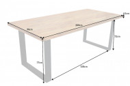 Massieve eettafel IRON CRAFT 200cm Sheesham-steenafwerking Industrieel ontwerp