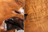 Massieve salontafel WILD 100cm teak massief houten boomschijf Hairpin Legs