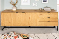 Modern dressoir X7 180cm eiken decor gecoat afgeleid houtproduct met zwart frame