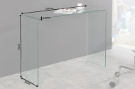 Moderne Design Glazen bureau zoals sidetable 100 cm volledig transparant glas
