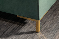 Moderne hoekbank LOFT 220cm smaragd groen fluweel incl Hocker en kussens. Lounge aan beide zijden op te bouwen