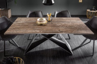 Moderne keramische eettafel PROMETHEUS 180-220-260cm, roest-look uitschuifbaar