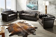 Nobele Chesterfield 3-zits bank coffee bruine knoop stiksels 210cm