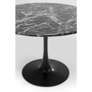 Ronde Eettafel van Kare Design mdf met Marmer Print Zwart Ø110cm