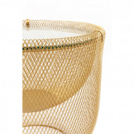 Salontafel Grid Goud Ø50cm met artistieke staalgaas