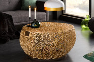 Salontafel handgemaakt Goud Design filigraan LEAF 80cm handgemaakt