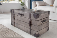Salontafel Kist Mangohout met opbergruimte FACTORY LOFT 82 cm grijs