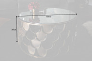 Salontafel messing in visschaal ABSTRACT 70cm