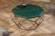 Salontafel Messing met Marmer Blad Groen Diamond 69 cm